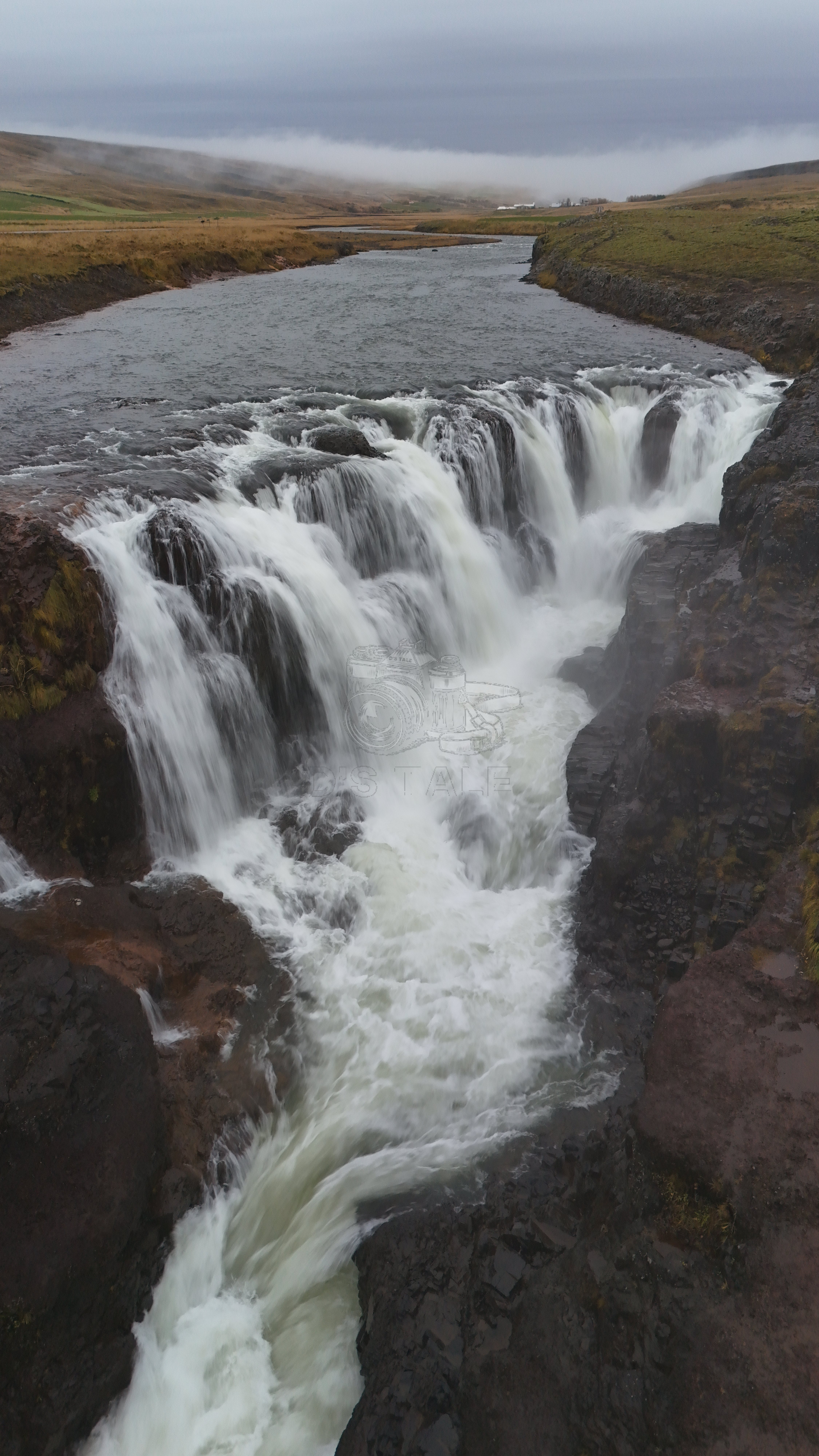 Iceland Waterfall Aerial